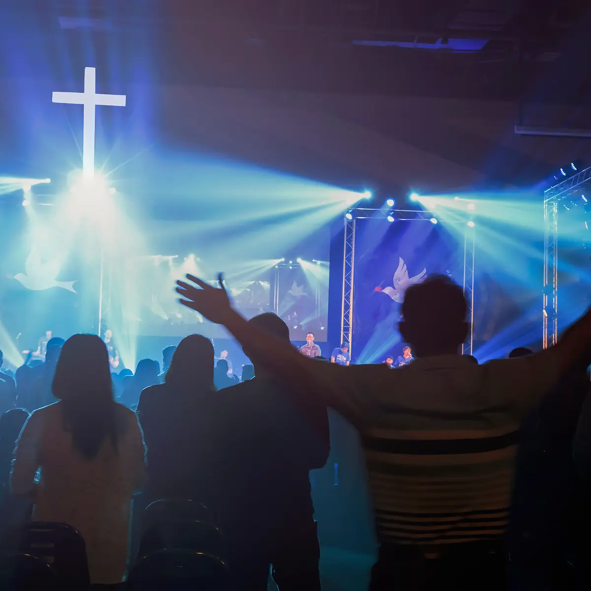 Livestreamed worship at a Northeast Ohio church.