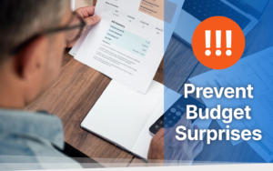 A business owner reviewing budgets at his financial planning desk.