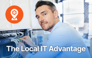 A local IT technician on-site at a Cleveland-area business, offering the kind of response a national provider can't offer.