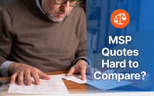 A business owner reviewing multiple IT proposals. The pricing differences are real, but so are the differences in what's actually included.